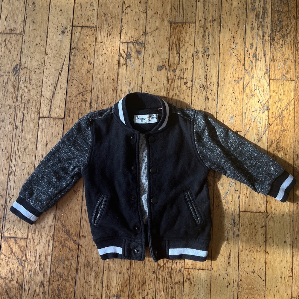 Sovereign Code Black and Gray Baby Varsity Jacket